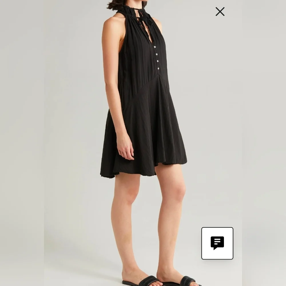 Nwt‎ Elan High Neck Black Trapeze Cover Up Dress Size Large